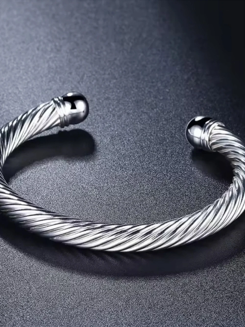 Anthropologie Silver Twisted Cable Cuff Bracelet